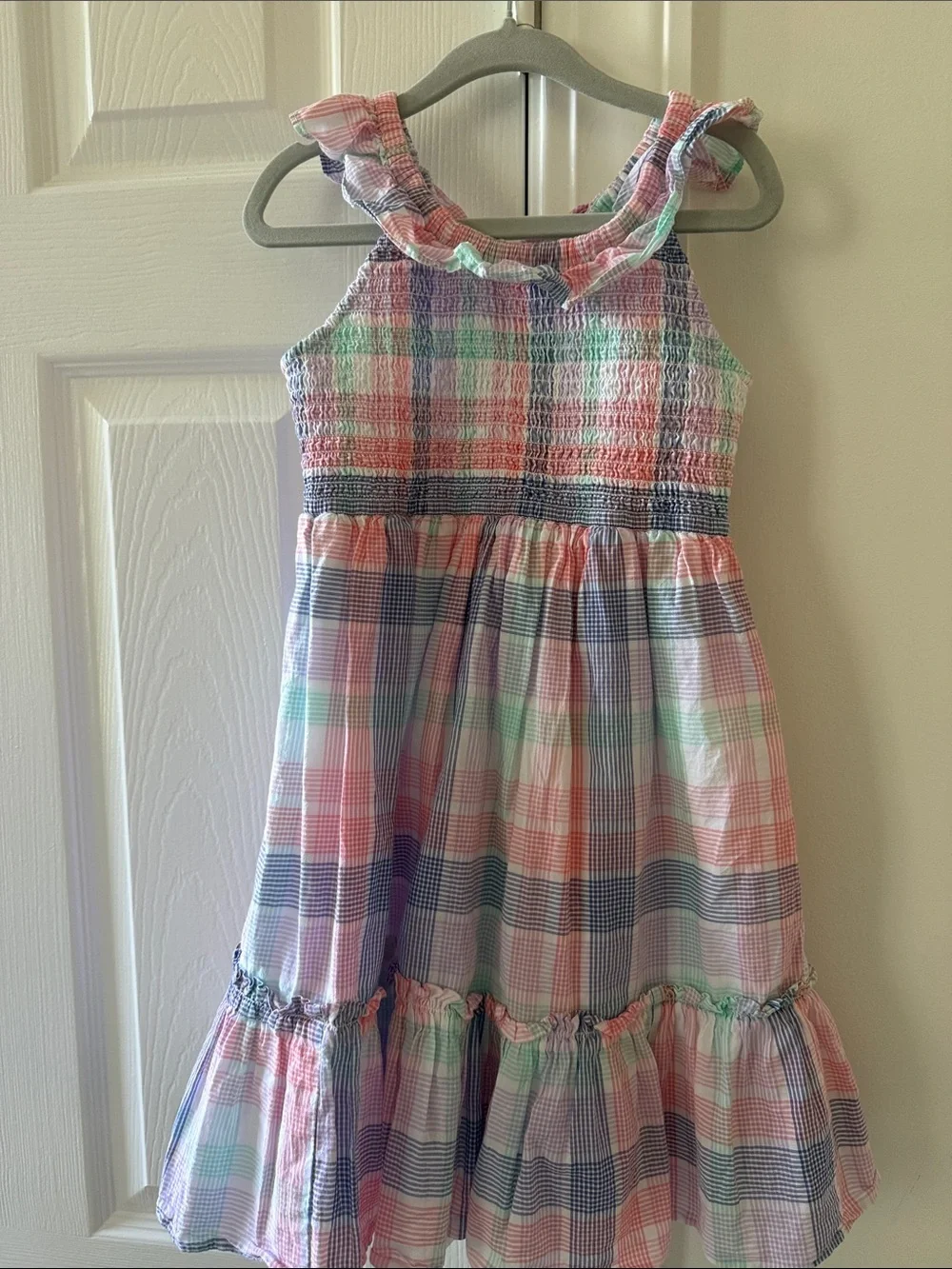 Crewcuts Pastel Plaid Ruffle Sundress - Multi